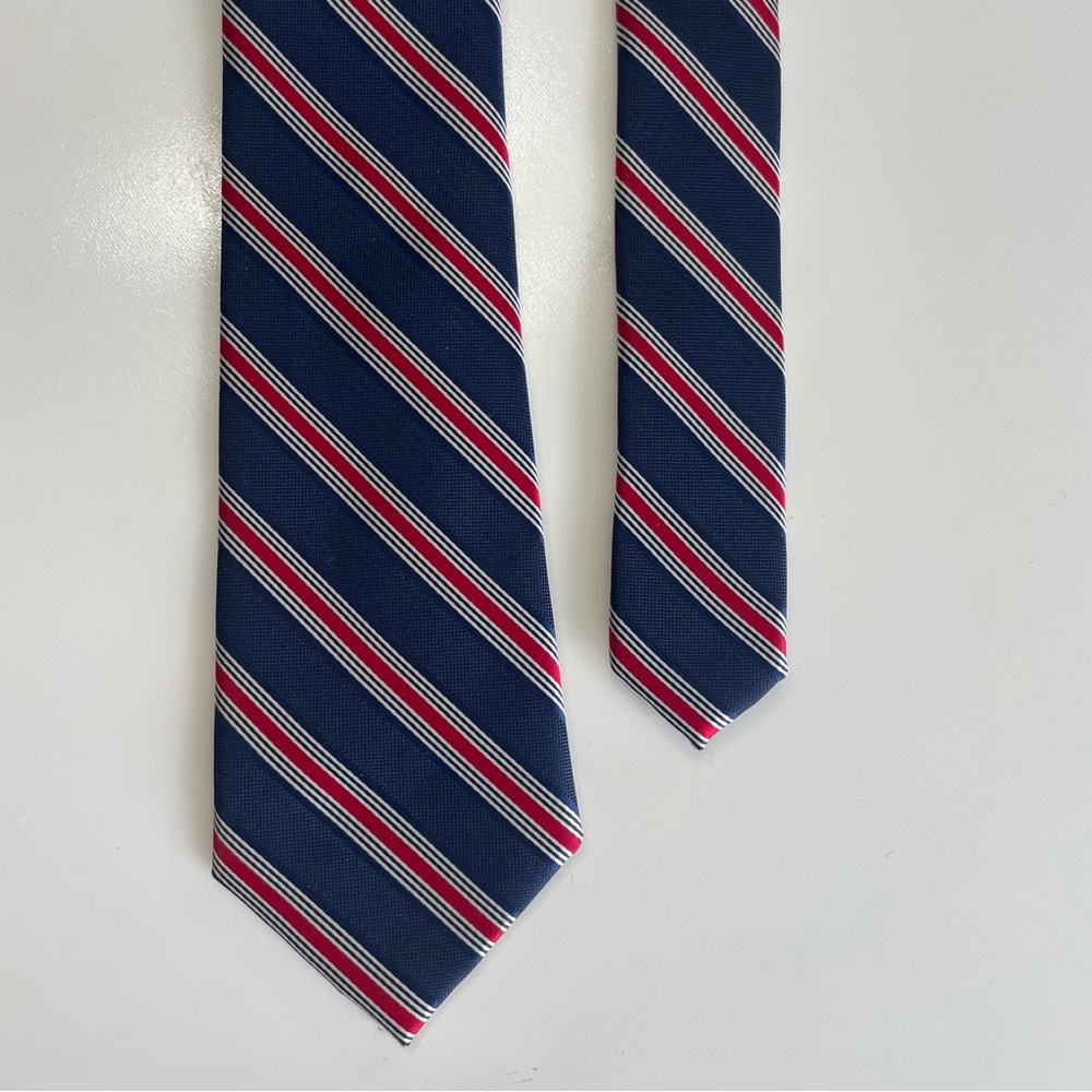 U.S. Polo Assn. Blue Tie with Red and White Stripes